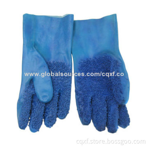 PVC full coated gloves with dots on palm